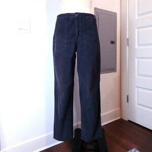 American Eagle Corduroy Pants Navy Blue Straight Leg Super Stretch Size 8